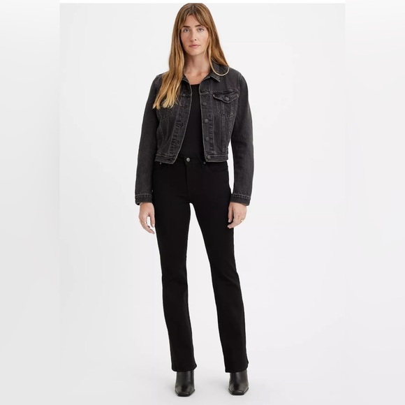 LEVI’S 725 Sz 28 High Rise Bootcut Sculpt Technology Fabric Jeans Black  NEW - Picture 1 of 15
